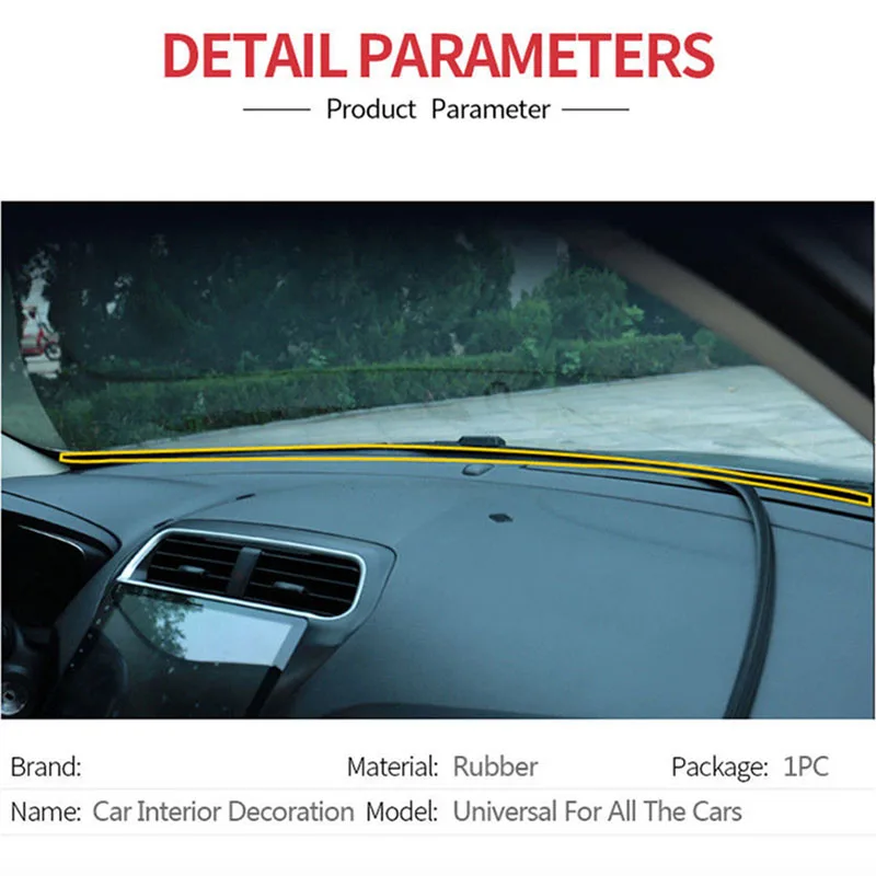 

Upgrade Car Rubber Sound Seals Strip 1.6M U-Type Dashboards Edges Sealing Strips