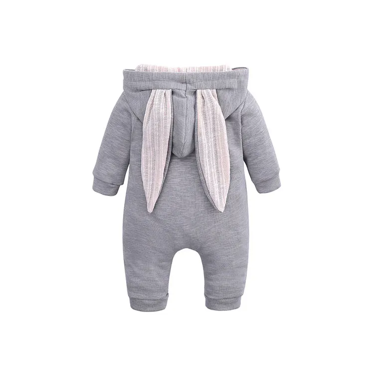 Cartoon Bunny Baby Hoodie Outfits Rompers Cotton Zipper Baby Rompers Spring Autumn Newborn Clothes Infant Costume 3-24 Months