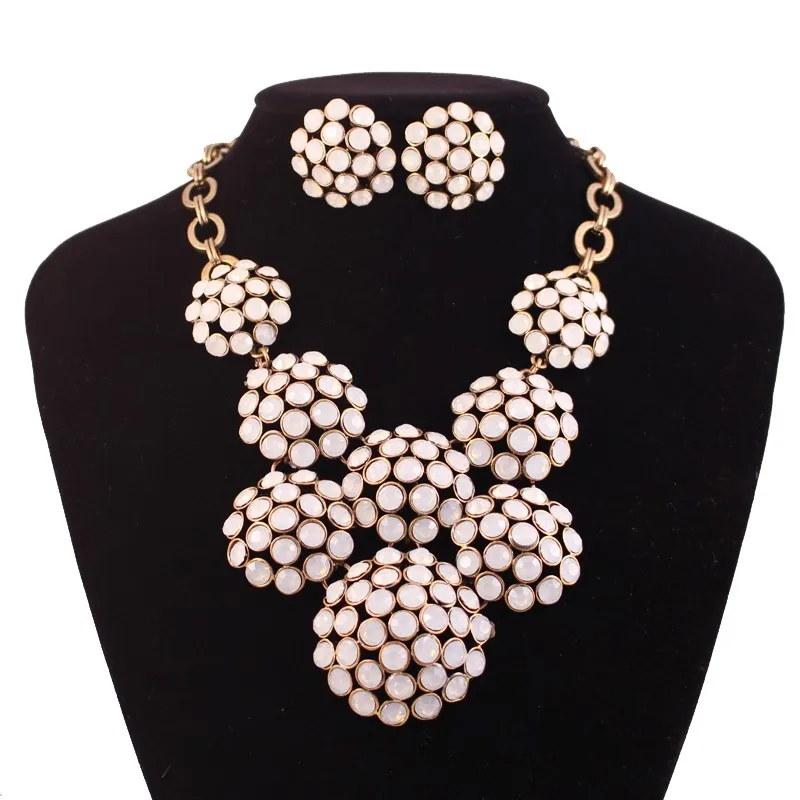 Australia Crystal Flowers Ladies Jewelry Fashion Jewellery Sets Wedding