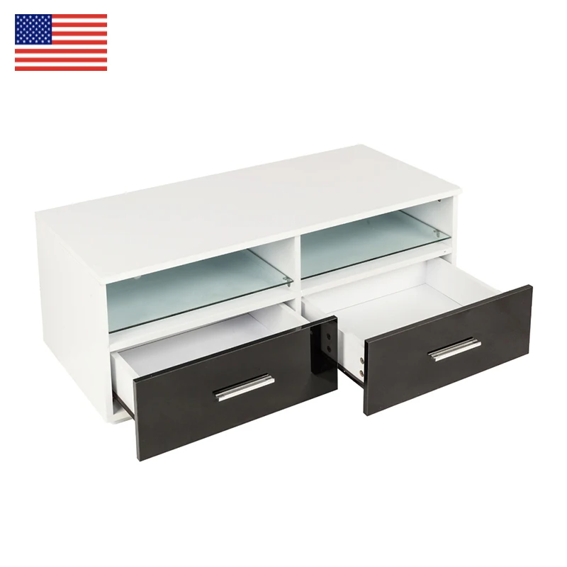 

TV Stand table Household Decoration LED TV Cabinet with Two Black Drawers fashion Living Room Furniture