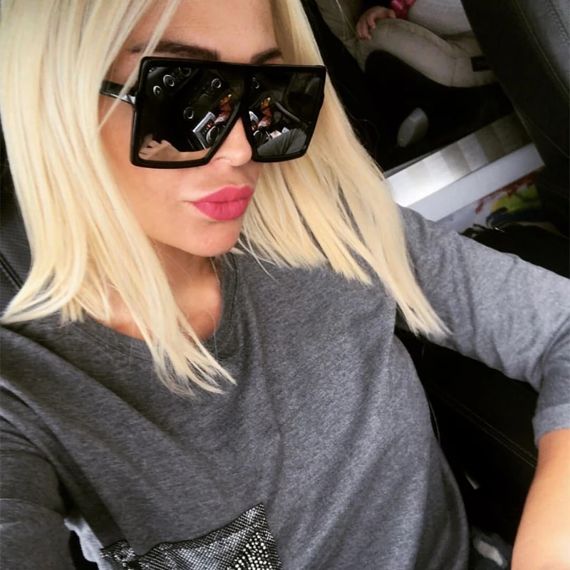 Sunglasses Women Big Frame Square Sunglasses Sun Glasses Travel Shades UV 400