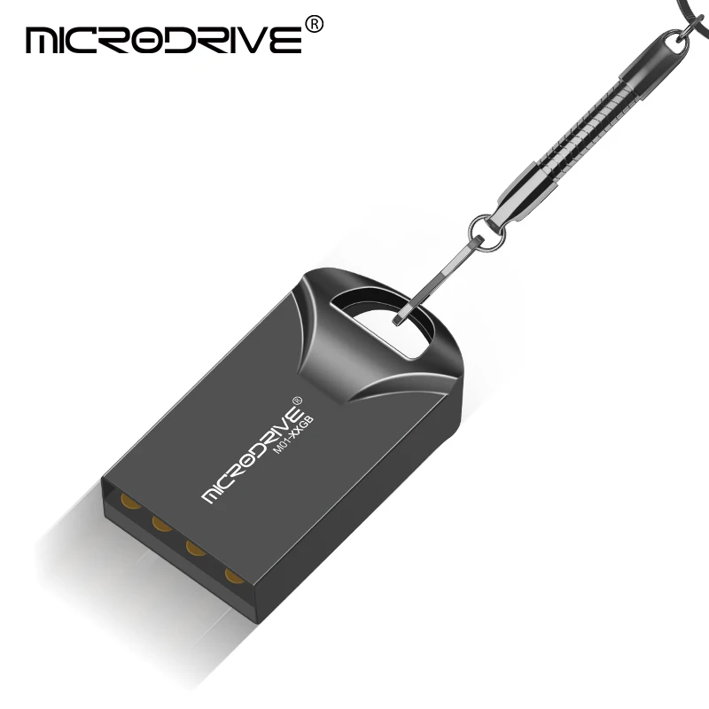 MicroDrive модный бренд супер мини металлический usb флеш-накопитель 4 ГБ 8 ГБ 16 ГБ флеш-накопитель 32 Гб 64 ГБ usb 2,0 флеш-накопитель usb - Цвет: Black