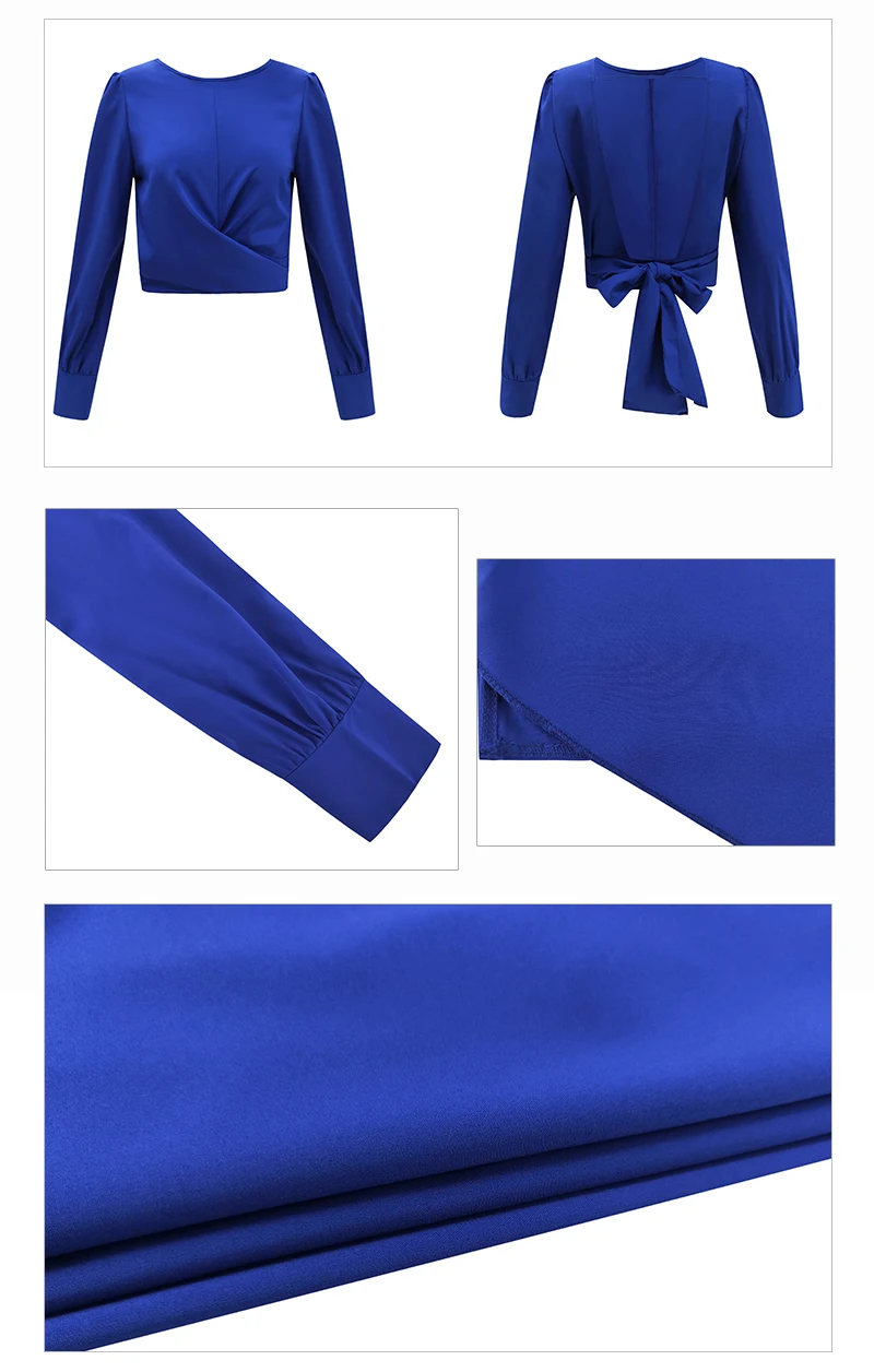Backless Crop Top Mujer T Shirt Women Sexy Long Sleeve T Shirts Ladies Plus Size Tops Spring Short Tshirt Bandage Solid T-shirt  (20)