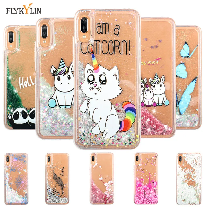 

For Honor 8A case Silicone cases on for Huawei honor 8X Glitter Liquid case cover sFor Coque Huawei Honor 8C Soft TPU Phone Bags