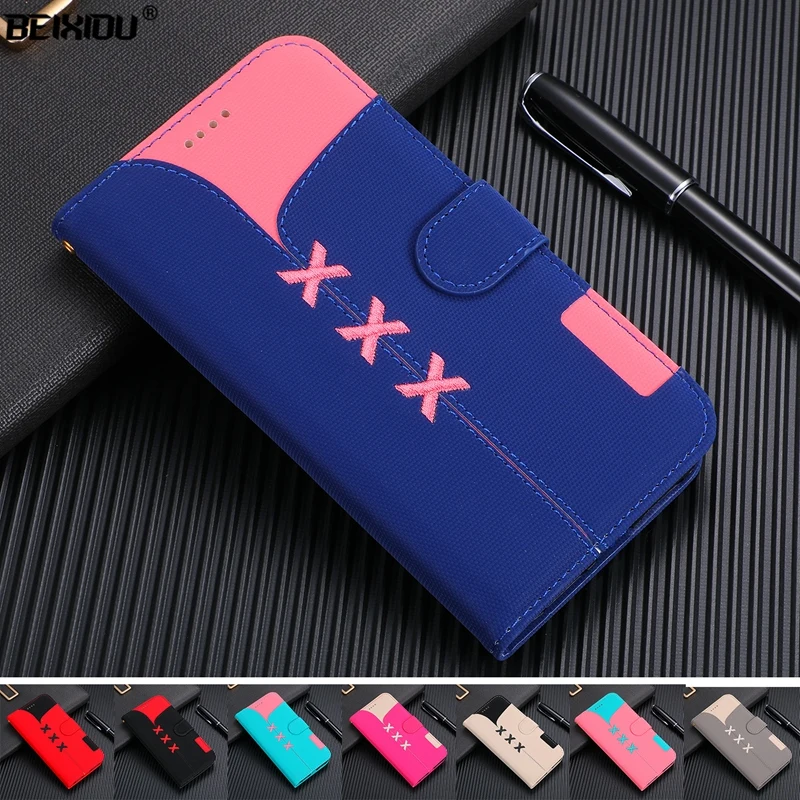 Роскошная вышитая кожаная сумка из ткани для huawei Y6 2019 чехол телефона деловая