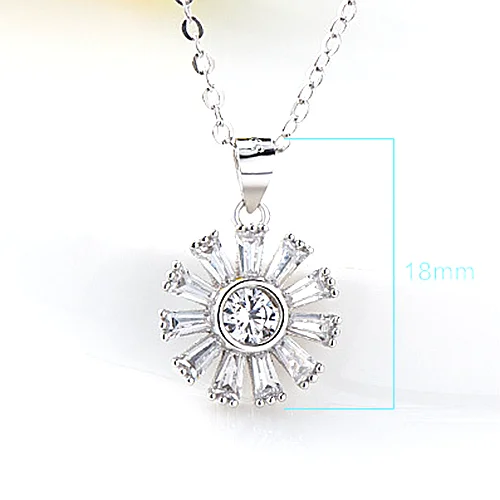 

925 Sterling Silver Women Pendant Cubic Zirconia Brilliant Pendant White Gold Color Engagement Wedding Party Fine Jewelry