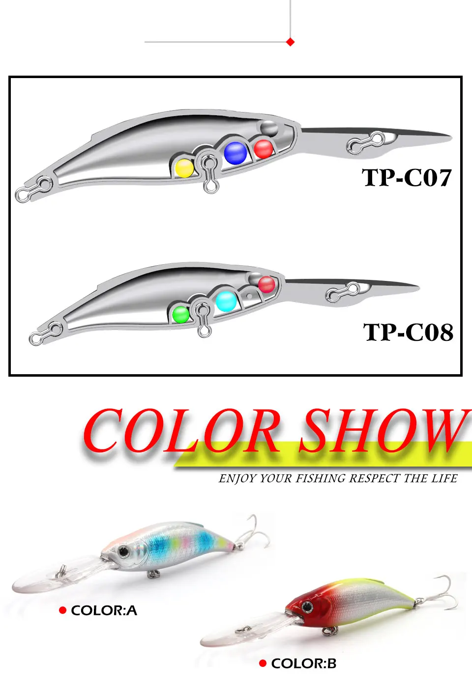 TacklePRO C08 хит 7,5 см рыболовные приманки 12,4 г 9 цветов глубокие рыболовные снасти на пескаря приманка для ныряния окуня 3 м качественные воблеры Кривошип