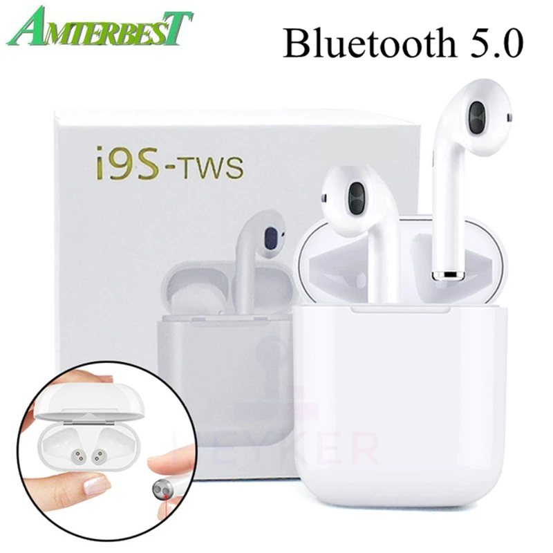 

AMTERBEST I9S TWS Wireless Earphone Portable 5.0 Bluetooth Headset Invisible Earbuds for All IPHONE ANDROID XIAOMI HUAWEI