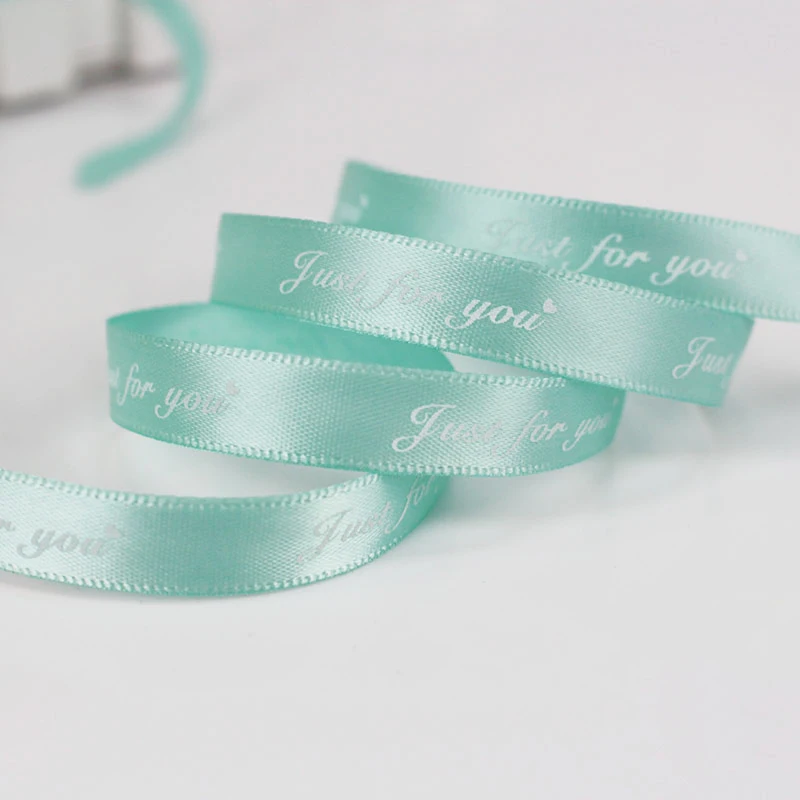 5M/Lot Just For You Printed Polyester Ribbon 10mm Romantic Craft Ribbons for Handmade DIY Gifts Wrapping Decorations