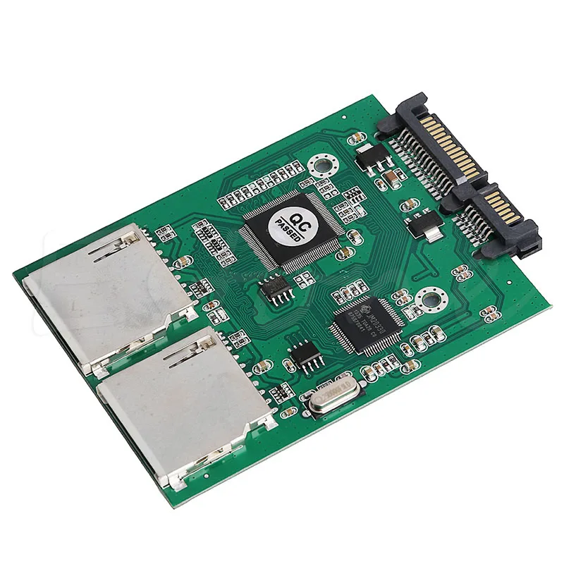 New2 Port Dual SD SDHC MMC RAID to SATA Adapter Converter For Any Capacity SD Card 4