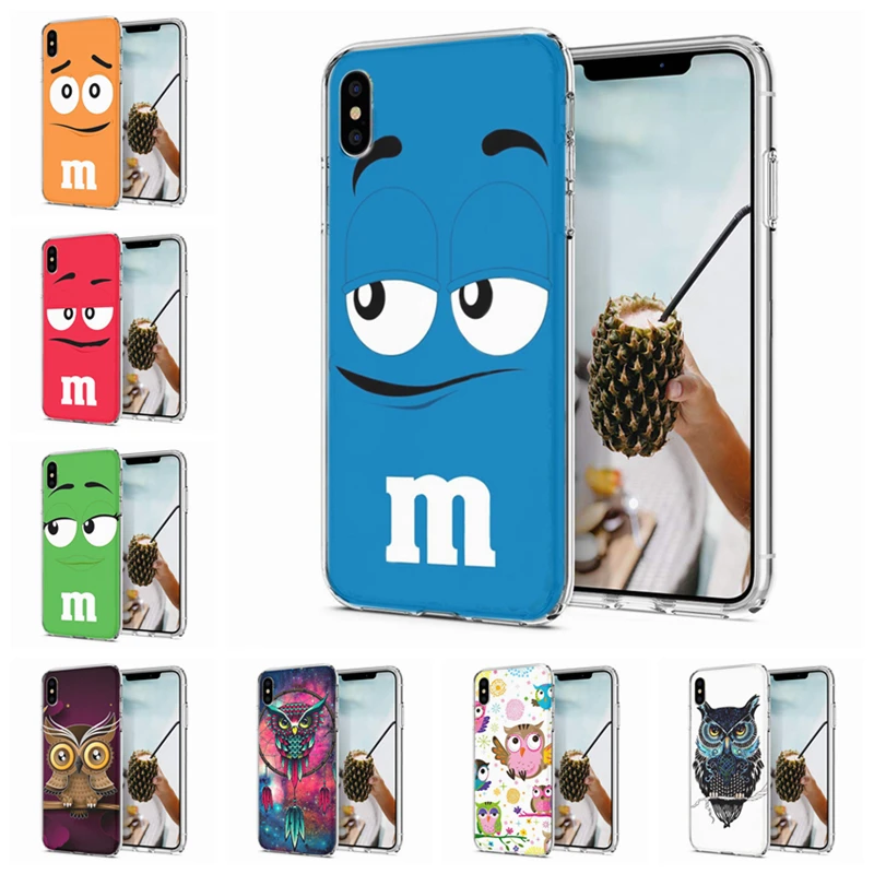 Soft Phone Case For iPhone X XS XR Covers TPU Colorful landscape Unicorn Owl Pattern Fundas iPhone6 7 Max M037 |