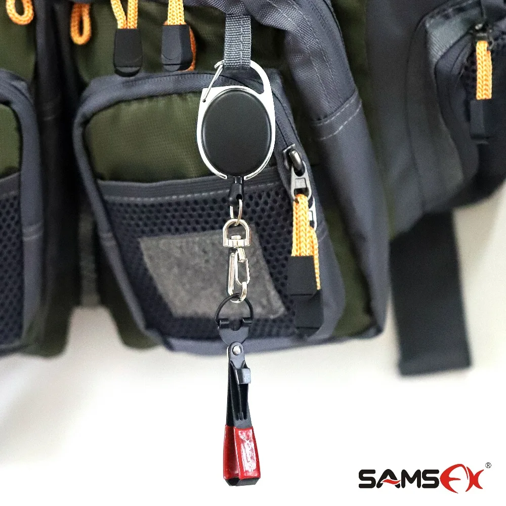 SAMSFX Fishing Zinger Retractors Fly Fishing Anglers Vest Pack Tool