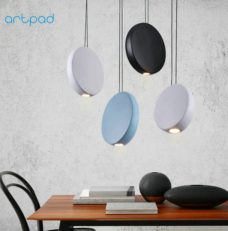 

Artpad Post Modern Creative Round Resin Ball Pendant Lamp AC 220V Black LED Pendant Lights for Living Room Bedroom Lighting