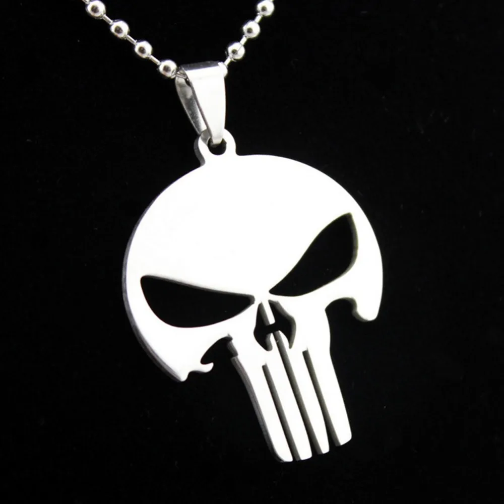 

Movie Necklace Punisher Personality Design Skull Pendant Stainless Steel For Women & Men