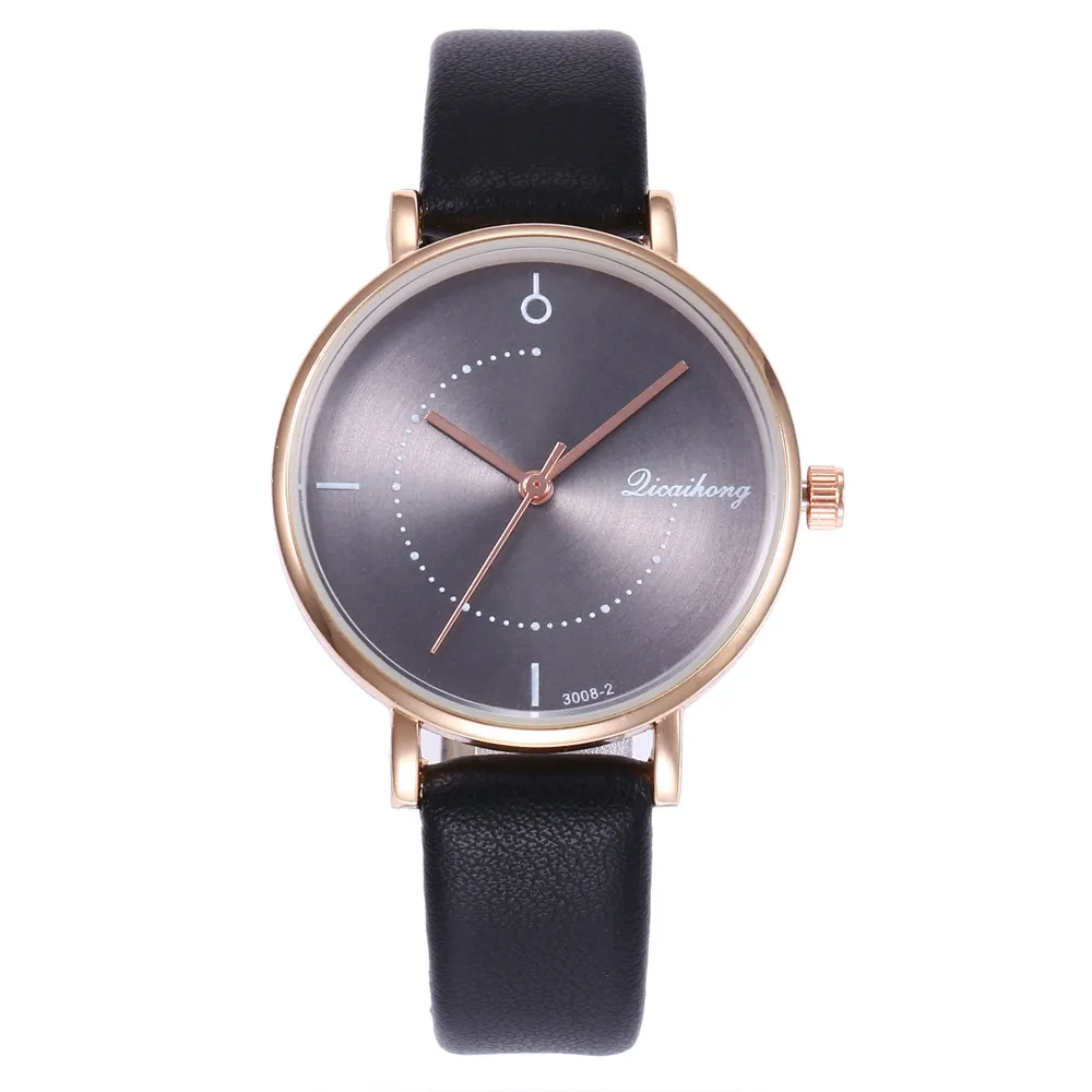 2PCS Couples Fashion Leather  and Analog Quartz Round Wrist Watches