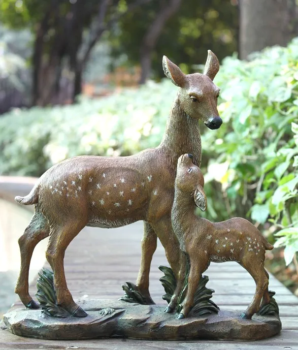 

Outdoor Garden Decoration Resin Sika Deer Statue Crafts Home Garden Courtyard Simulation Animal Figurines Ornaments Villa Decor