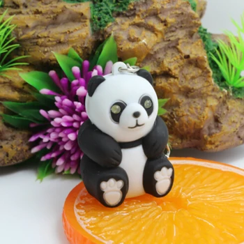 

1Pc New Panda keychain Toys with LED light and cute sound glowing Pendant Dolls Gift Men Women Souvenirs
