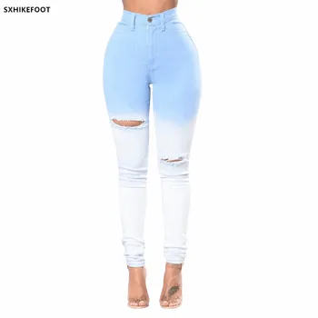 

Vadim Mid Button Fly Rushed Sweatpants Palazzo Pants Woman Europe And America 2019 Spring Autumn Personality Features Holes