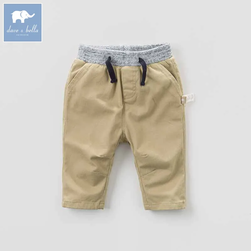 

DBA7840 dave bella autumn baby boys fashion full length trousers kids khaki pants children boutique clothes