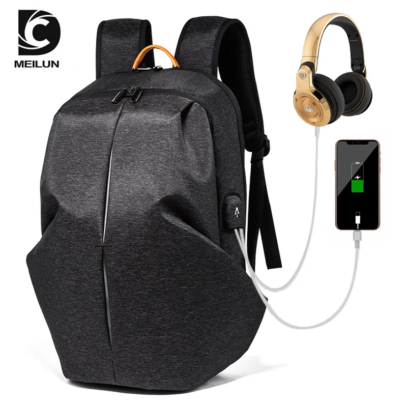 

MEILUN 1205 mochila Fashion Korean School Bags for Teenage Travel Backpack Men USB Recharging Male Laptop Backpack Waterproof