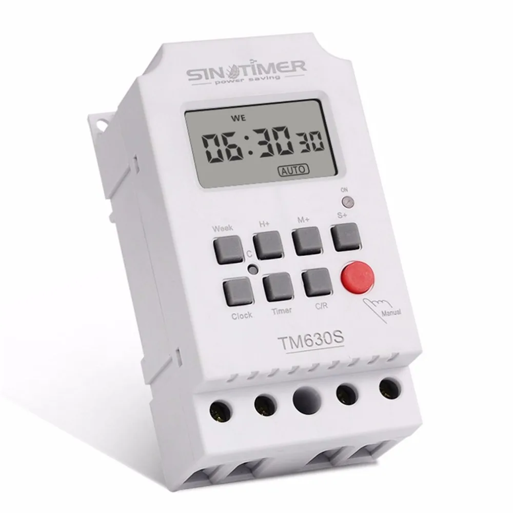 

SINOTIMER TM630S-2 7 Days Weekly LCD Digital Programmable Timer Switch With Interval 1 Second Power Direct Output