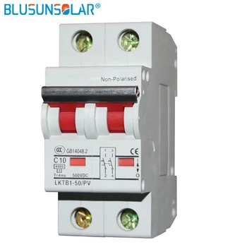 

1 PCS 2P 500V DC Circuit Breaker 1~ 63A Mini Air Isolation Switch for PV Solar Energy System 35mm Din Rail Mounted