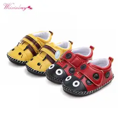 Для маленьких мальчиков обувь кроссовки новорожденных мультфильм жук кроватки Bebe ПУ детская спортивная обувь первый ходок Prewalker sx1