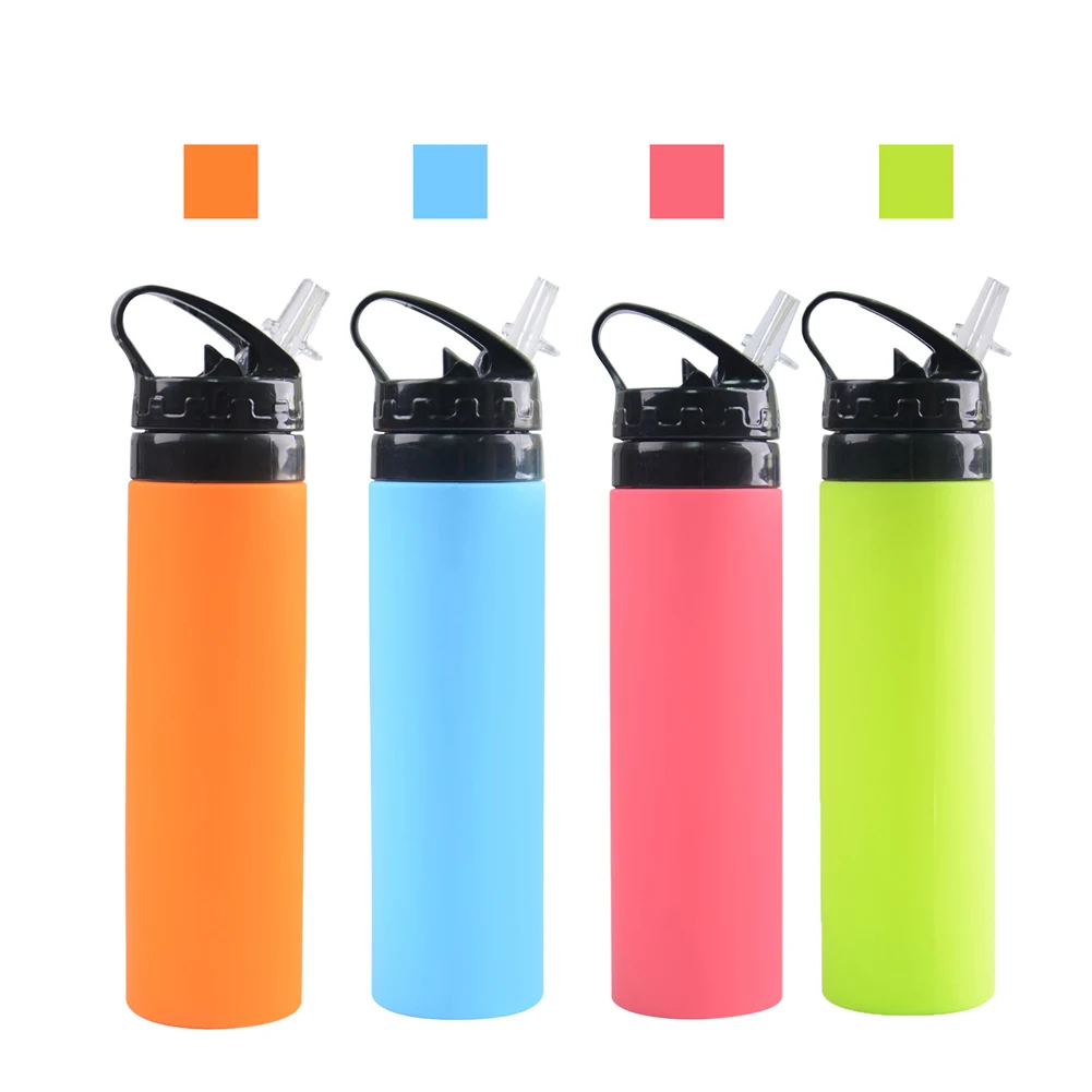 600ml Collapsible Folding Silicone Sports Water Bottle for Outdoor