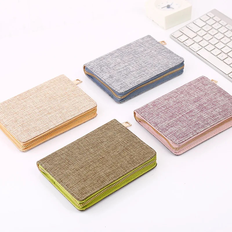 

2019 New original creative zipper linen notebooks,fine portable office school grid paper note pad stationery supplies gift A6