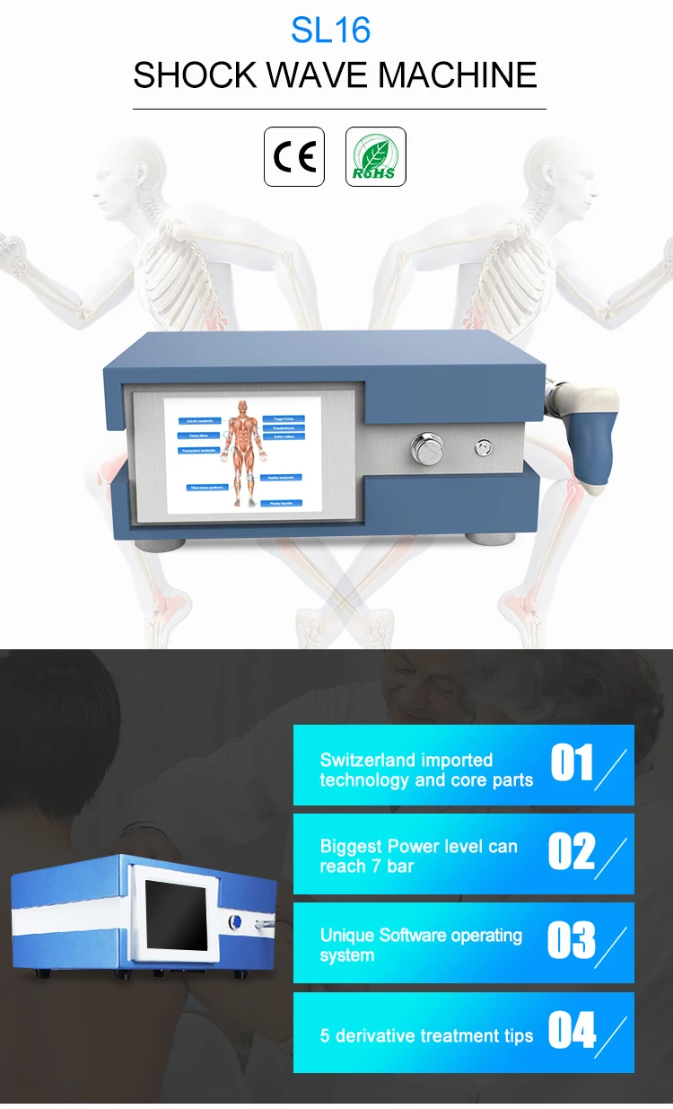 Одобренный CE компрессор 7 бар шок волна терапия машина extracorporeal машина для ударно-волновой терапии