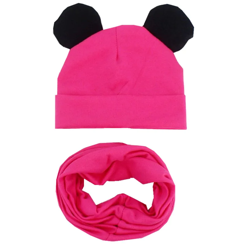 

New Cotton Children Hat Scarf Set Children's Lovely Ears Caps Beanies High Quality Boys Girls Hat Scarf Set Kid Hats Photo Props
