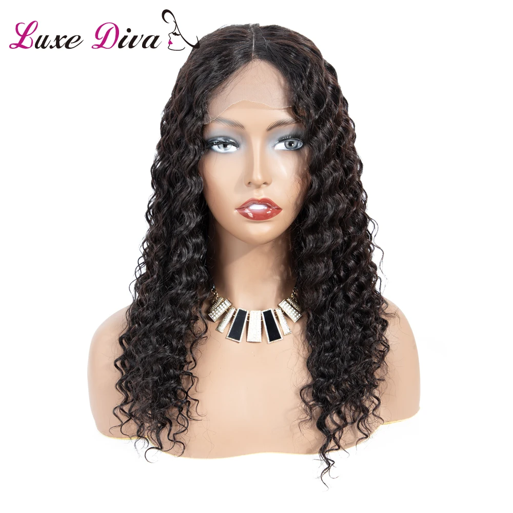 

Brazilian Deep Wave Hair Wig Lace Human Hair Wigs 360 Lace Frontal Wig Short Pre Plucked With Baby Hair Remy LUXE DIVA
