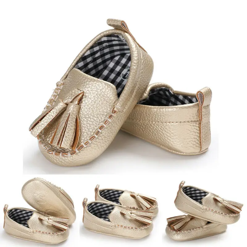 Brand Newborn Baby Soft Sole Crib Shoes Infant Girl Toddler Solid Fringe Sneaker Anti-Slip Baby Shoes 0-18