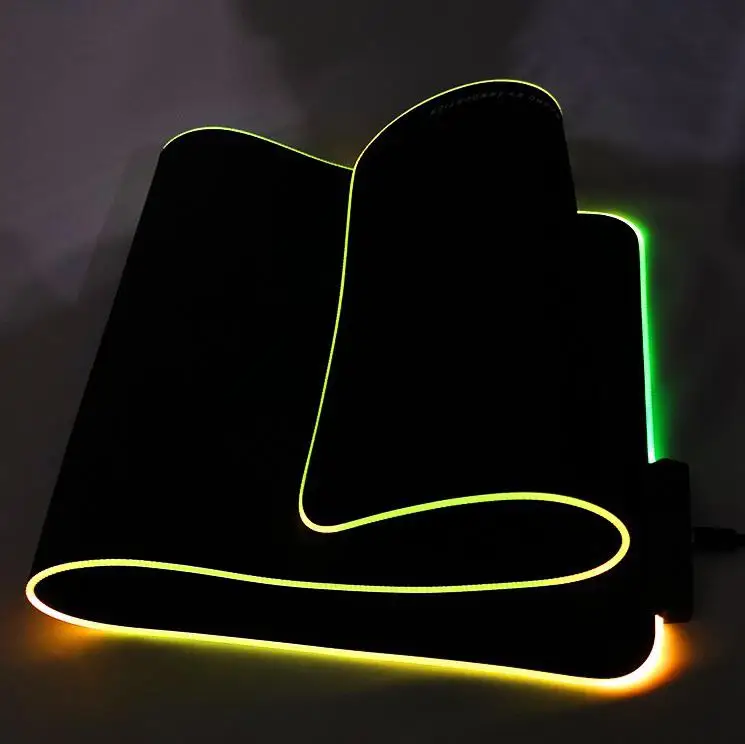 Супер большой RGB светодиодный светильник USB игровой коврик для мыши Натуральный каучук с подсветкой нескользящий Настольный коврик