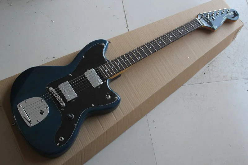 

Free shipping Top Quality custom Body 6 Strings Jazzmaster Blue Electric Guitar 15-1-1