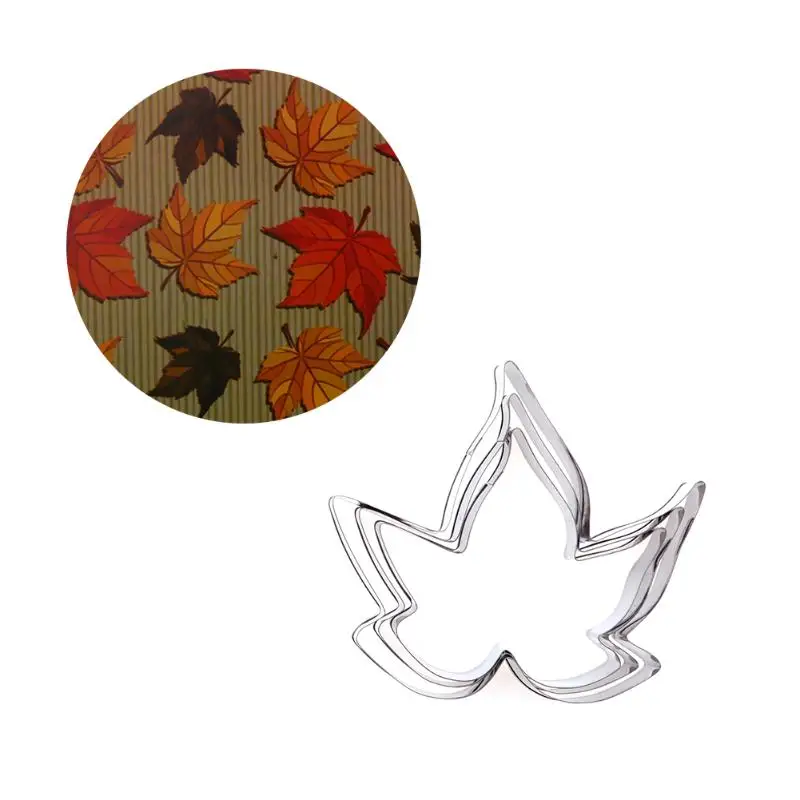 

3pcs Maple Leaf Anemone Petal Gardenia Fondant Cake Decor Tools Stainless Steel Baking Mold Pastry Baking Mould Cookie Cutter
