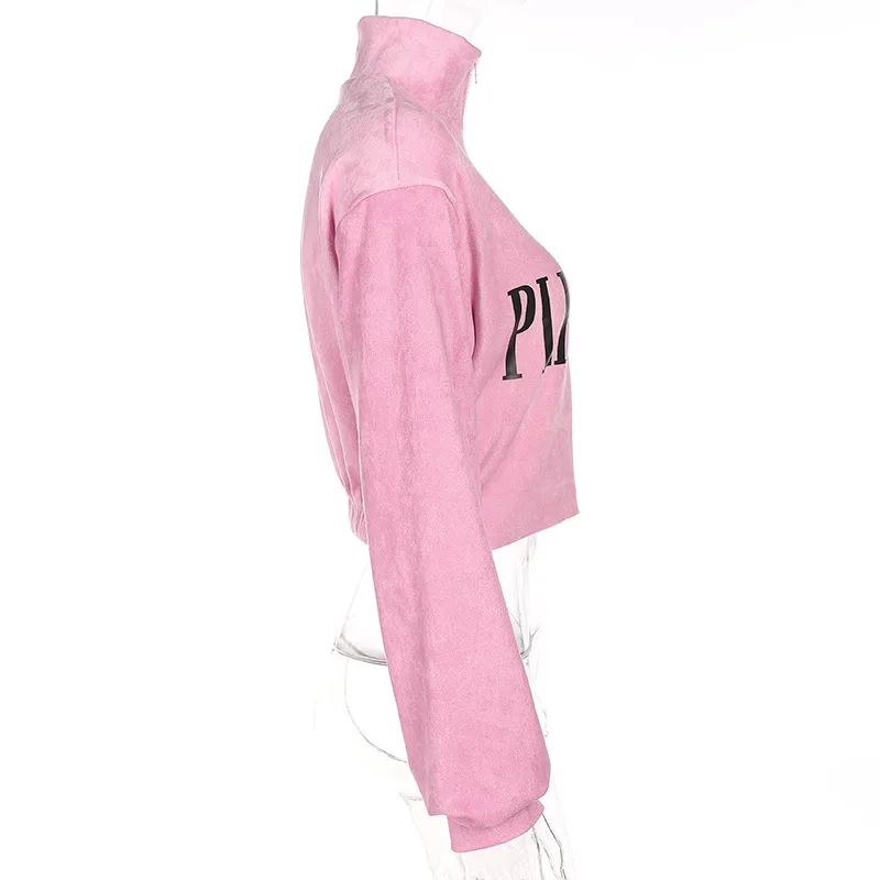 white crop hoodie