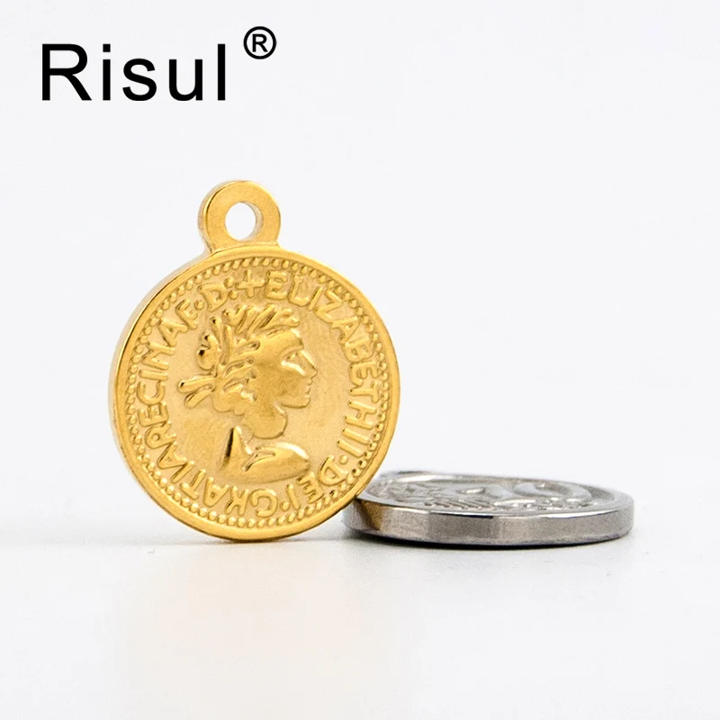 Ожерелье с кулоном Risul из нержавеющей стали 10 центов евро|Подвески| |