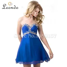 Leondo kurze cocktailkleider 2017 plus größe sommer kristall backless dress formales partei-kleider vestidos coctel