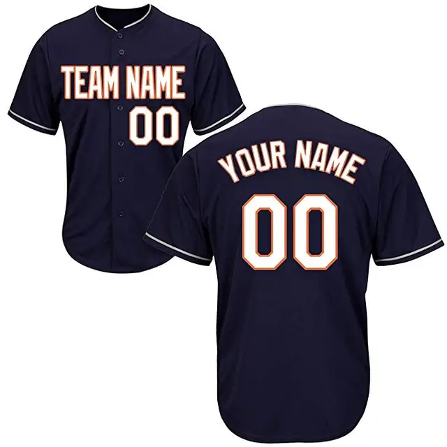 Custom Navy Cool Baseball Jersey with Embroidered Any Team Logo High