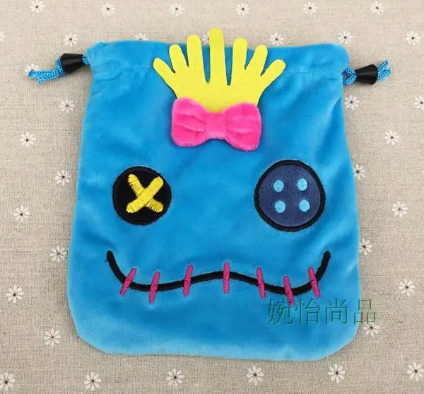 IVYYE 1PCS Stitch Anpanman Cartoon Drawstring Bags Cute Plush storage handbags makeup bag Coin Bundle Pocket Purses NEW - Цвет: see chart