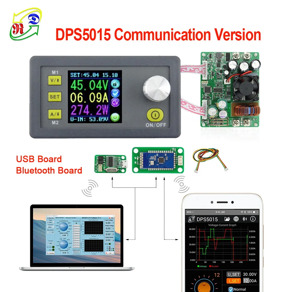 

RD DPS5015 LCD Constant Voltage current tester Step-down Programmable Power Supply module regulator converter voltmeter 50V 15A