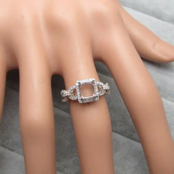 

WHITE GOLD NATURAL Diamond SEMI MOUNT ENGAGEMENT WEDDING RING Free Shipping