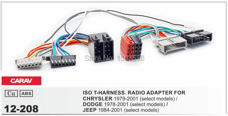 CARAV 12-208 ISO радио адаптер для CHRYSLER для DODGE для JEEP(выберите модели) жгут проводов разъем свинцовый ткацкий станок Кабельный разъем