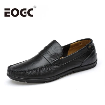 

Size 36-47 Genuine Leather Men shoes loafers Moccasins Leather Casual Shoes Autumn Men's Flats Comfortable Driving Shoes Male