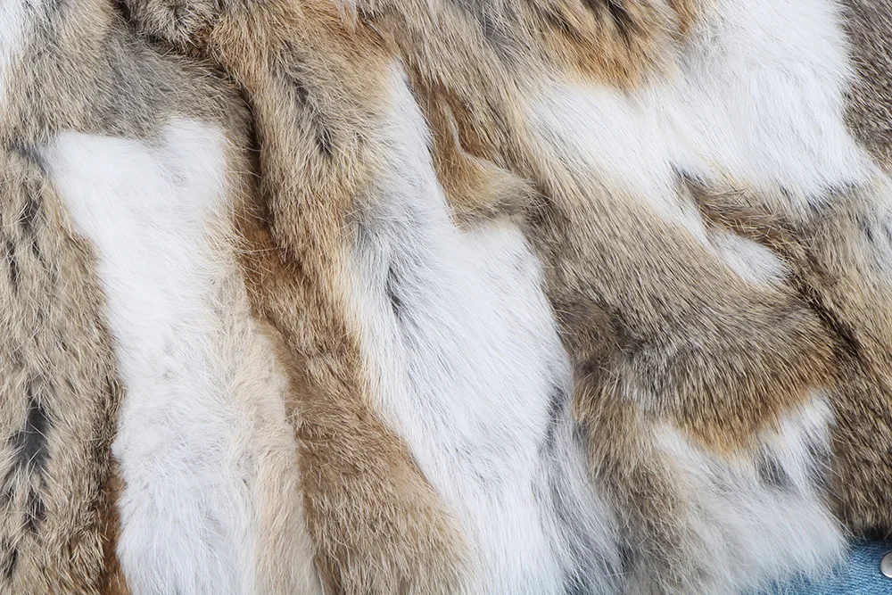 Новинка 2017 Модная брендовая женская джинсовая куртка для девочек с натуральным кроличьим мехом толщиной енота меховым воротником