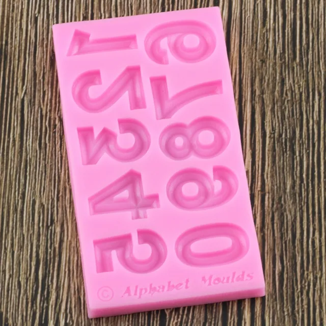 3D Szám 0-9 Digitális Szilikon Formák Baba Születésnapi Cupcake Topper Fondant Sütemény Díszítő Szerszámok Cukorkás Csokoládé Gumpaste Penészek - Image 4