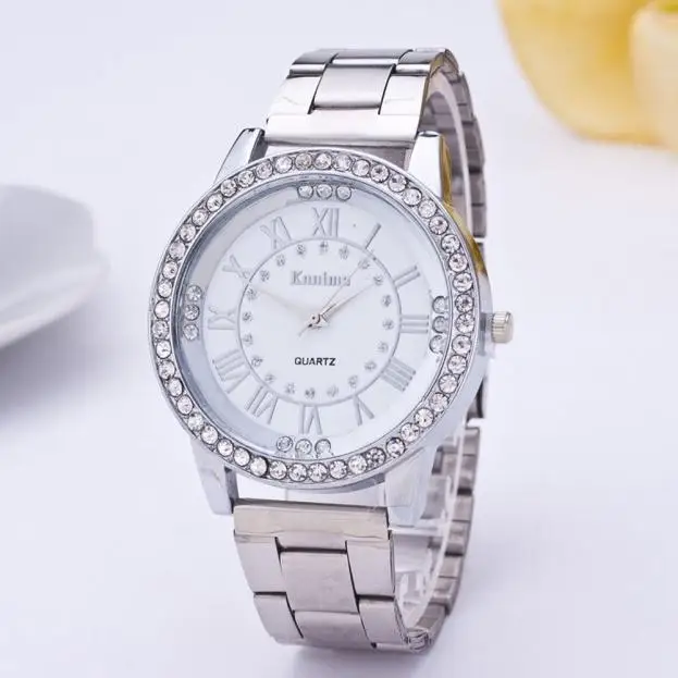 Kanima роскошные брендовые нейтральные кварцевые часы для мужчин и женщин с бриллиантами золотые часы из нержавеющей стали аналоговые модные часы для подарка часы