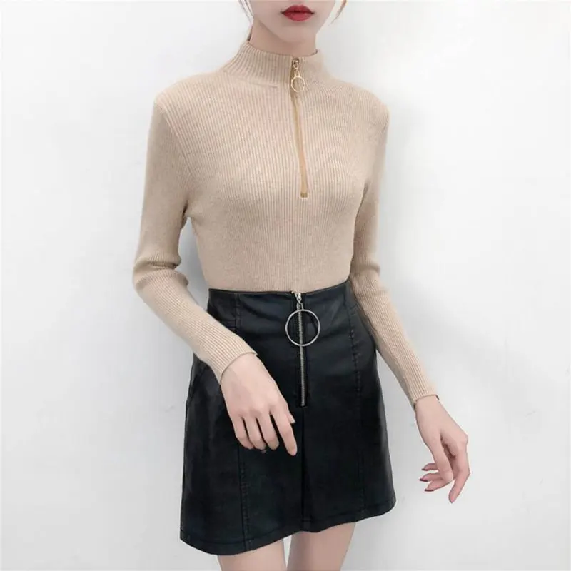 Turtleneck Sweater Women 2018 Korean Winter Autumn Skinny Elastic Knitted Pullover Long Sleeve Sweaters Elegant Ladies Tops Turtleneck Sweater Women 2018 Korean Winter Autumn Skinny Elastic Knitted Pullover Long Sleeve Sweaters Elegant Ladies Tops