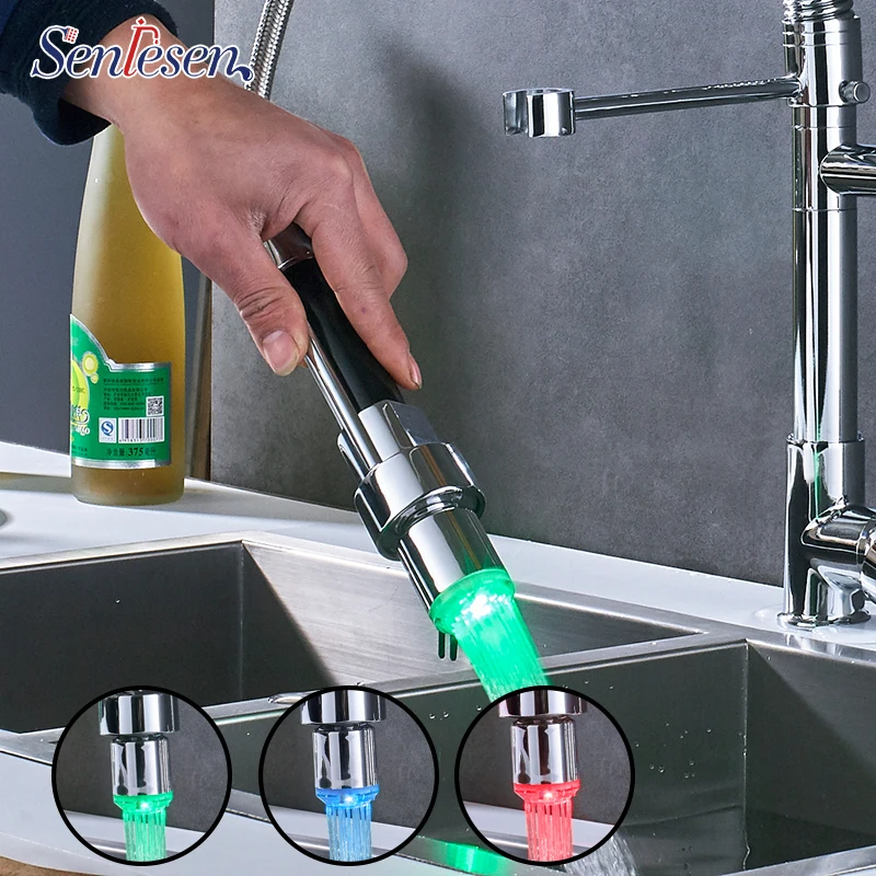 

Senlesen Chrome/ Brushed Nickle Pull Out Spray Kitchen Replacement Spray Head Kitchen Faucet Sink Sprayer Pull Out Nozzle